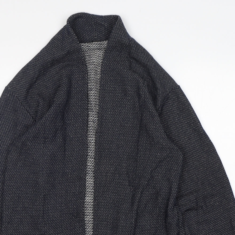 Zara Mens Blue V-Neck  Polyester Cardigan Jumper Size M