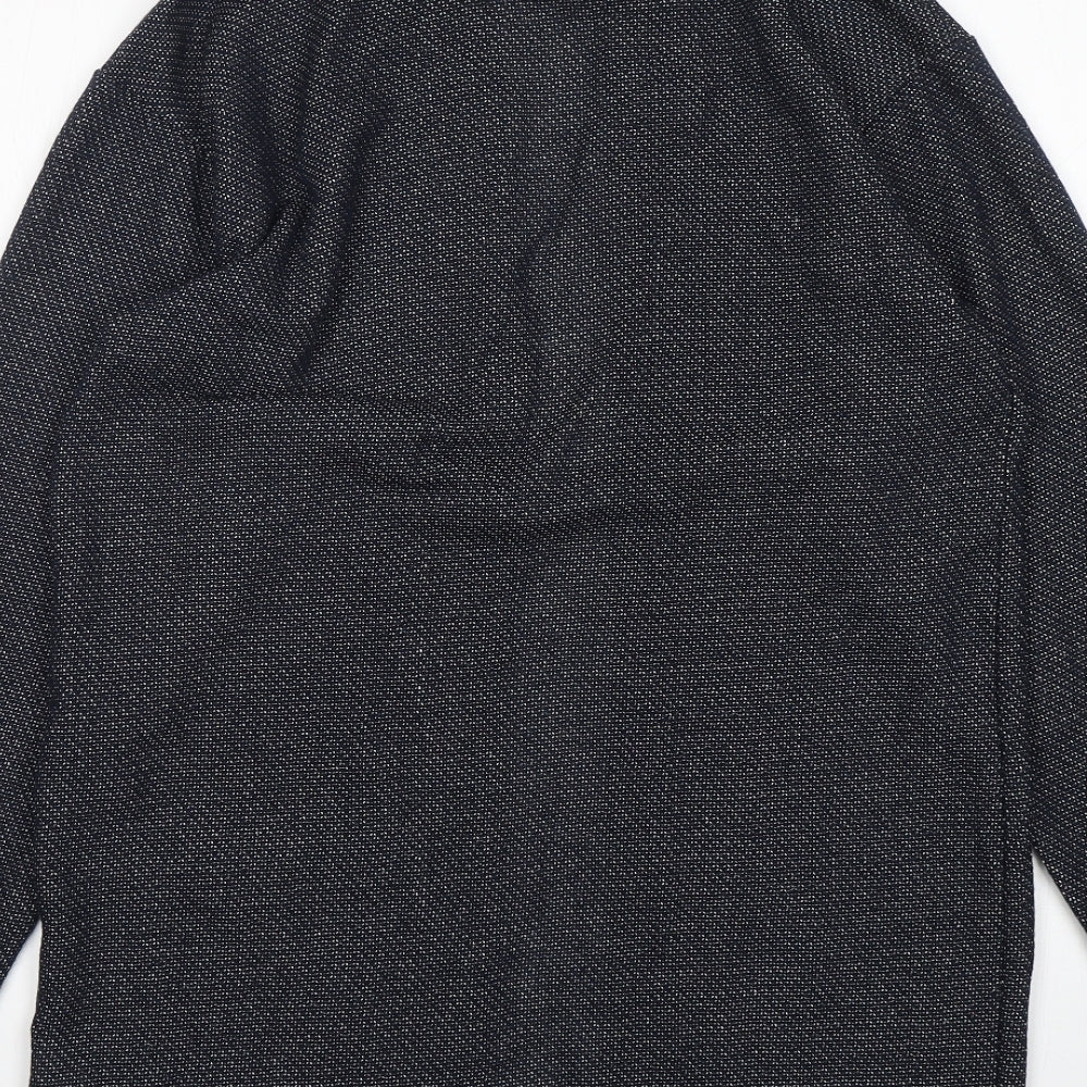 Zara Mens Blue V-Neck  Polyester Cardigan Jumper Size M