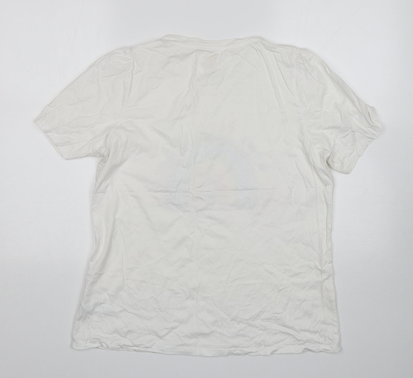 F&F Womens White  Cotton Basic T-Shirt Size 16 Round Neck