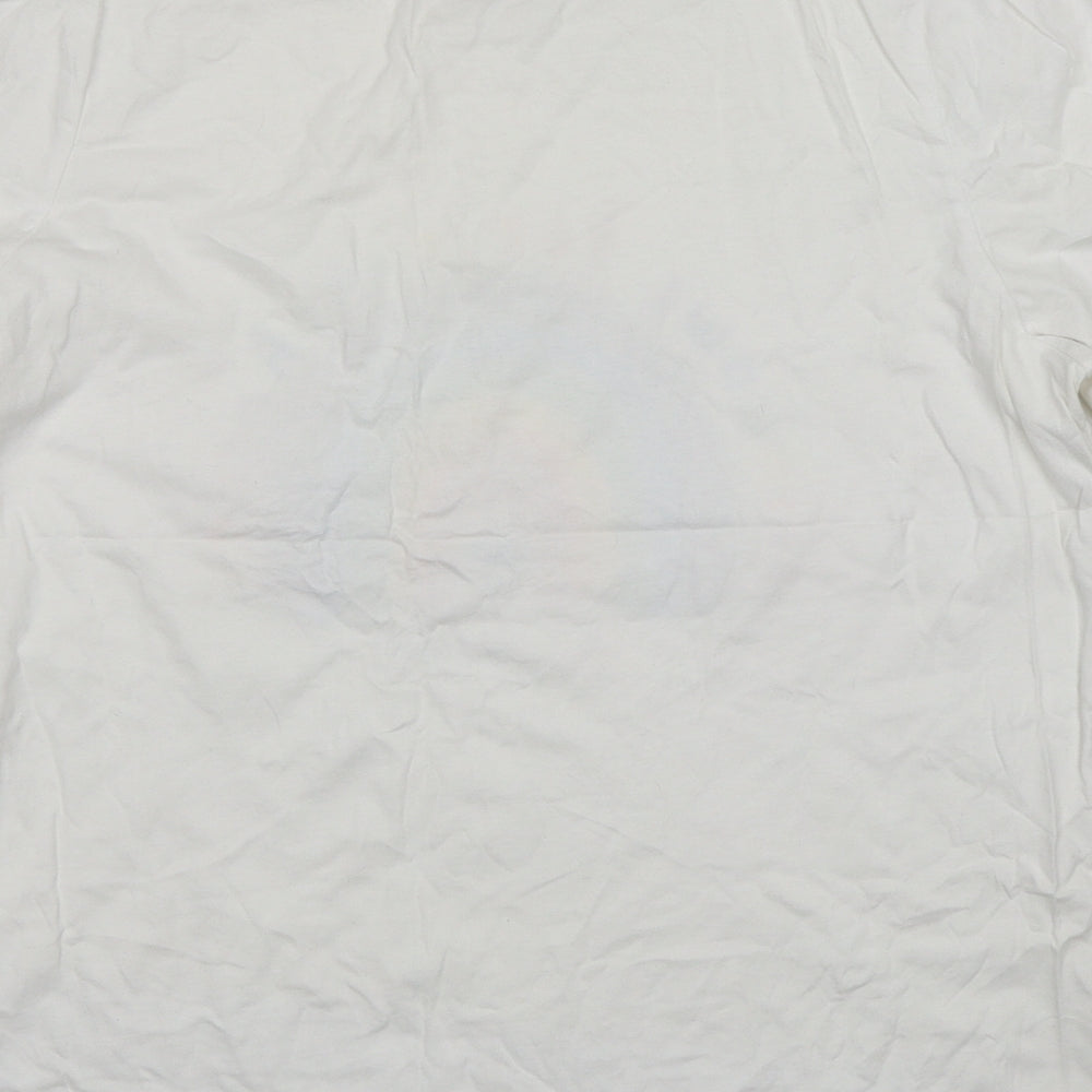 F&F Womens White  Cotton Basic T-Shirt Size 16 Round Neck