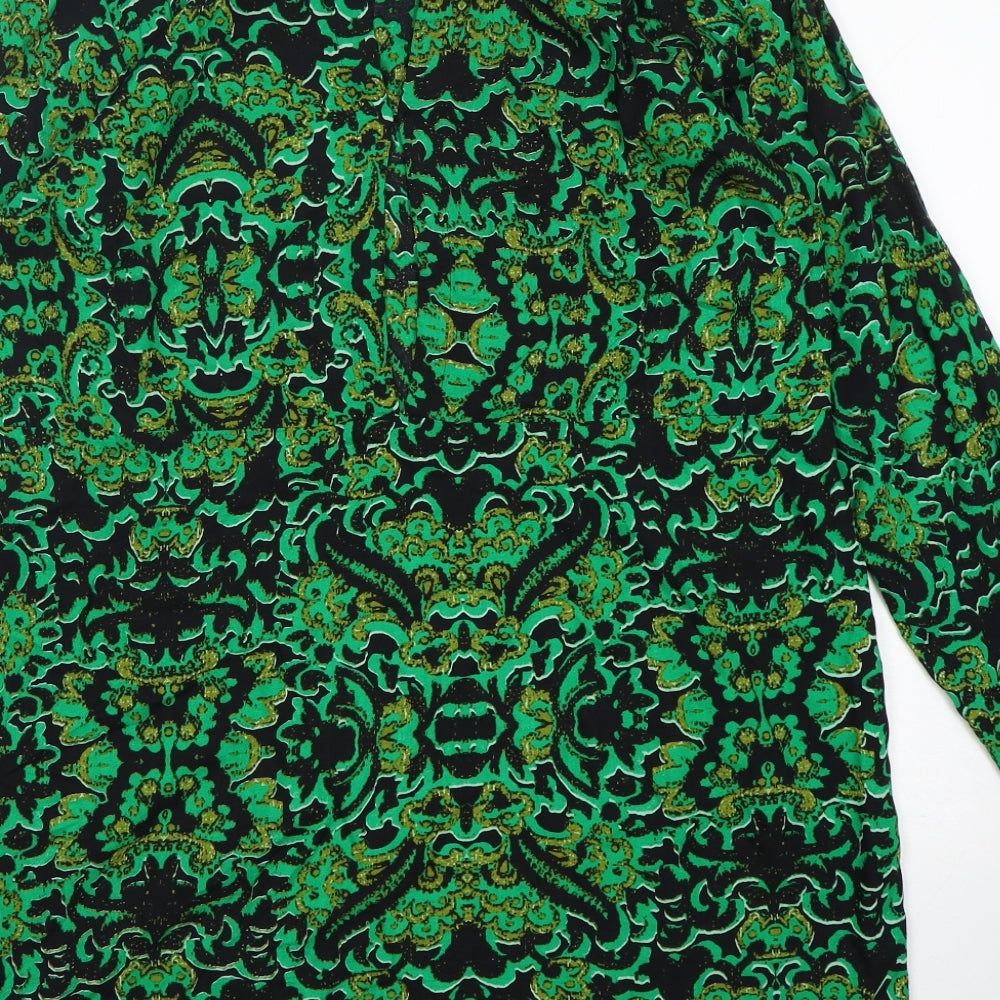 H&M Womens Multicoloured Batik Viscose A-Line  Size 14  Round Neck