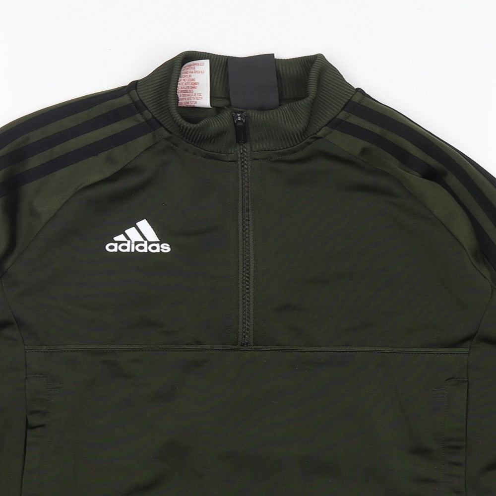 adidas Boys Green  Polyester Pullover Sweatshirt Size 9-10 Years