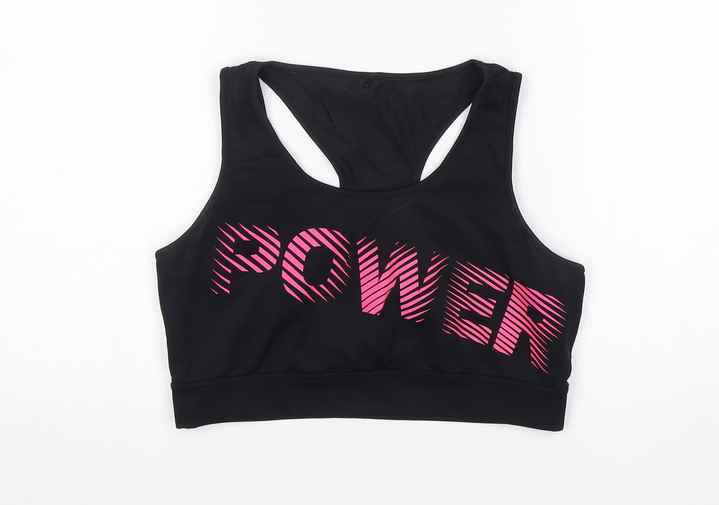 Primark Womens Black  Polyamide Cropped Tank Size M Round Neck