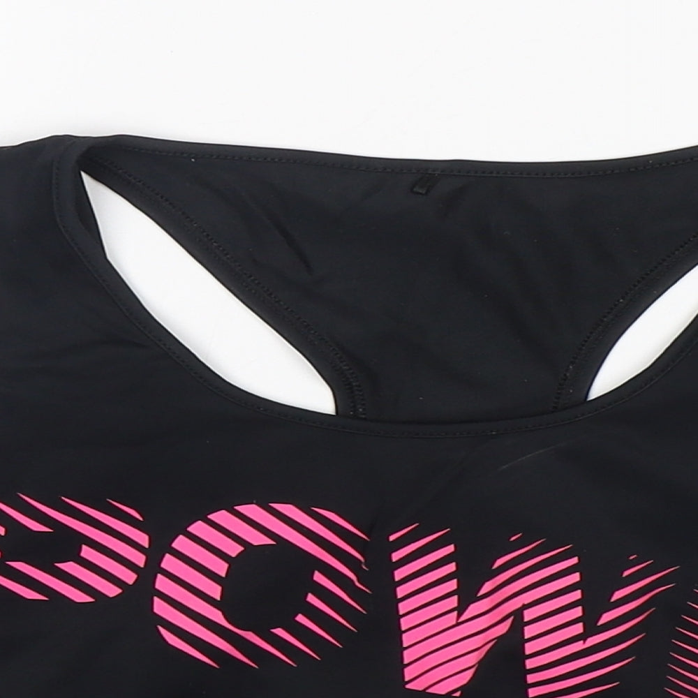 Primark Womens Black  Polyamide Cropped Tank Size M Round Neck