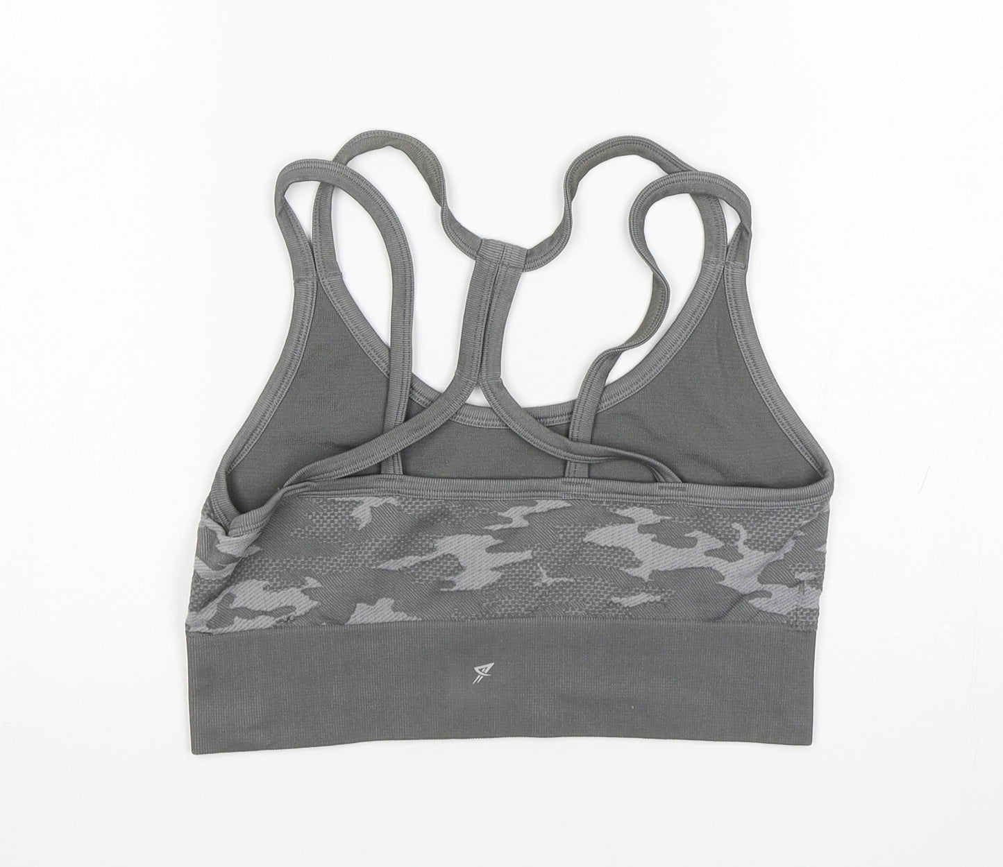 Primark Womens Grey Camouflage Polyamide Cropped Tank Size M Round Neck