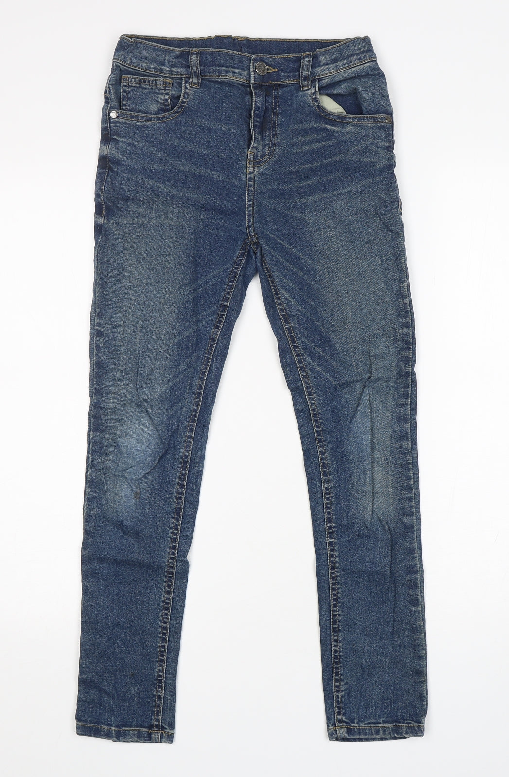 M&S Boys Blue  Cotton Skinny Jeans Size 10-11 Years  Regular