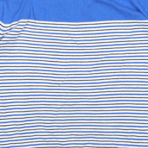 Ken Womens Multicoloured Round Neck Striped Cotton Pullover Jumper Size M