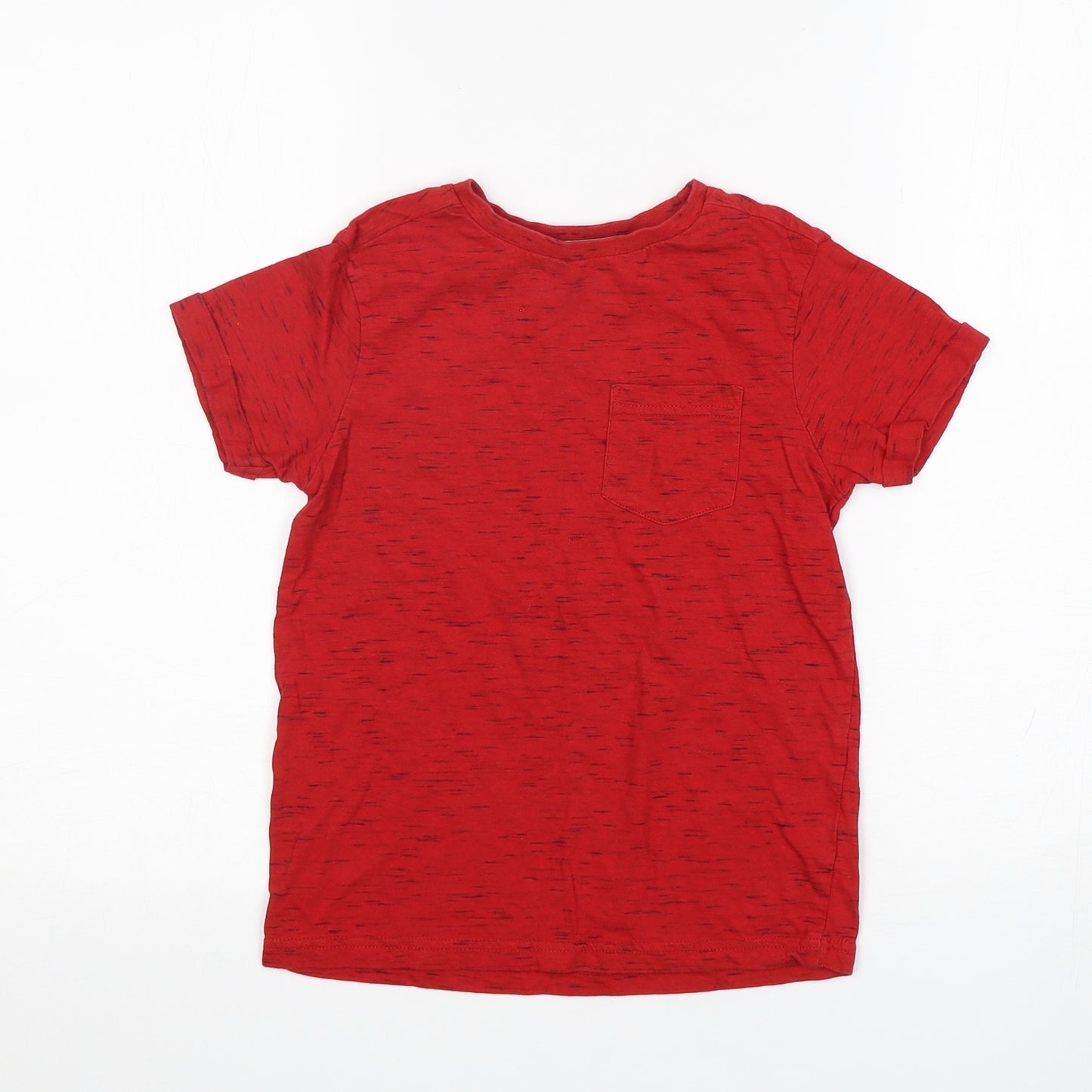 George Boys Red  Cotton Basic T-Shirt Size 6-7 Years Round Neck