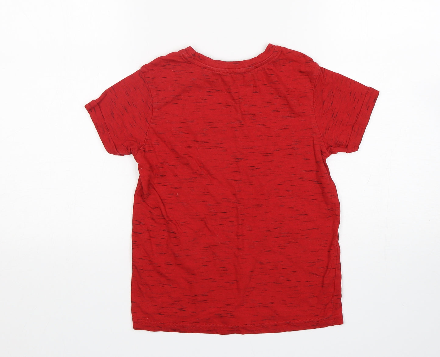 George Boys Red  Cotton Basic T-Shirt Size 6-7 Years Round Neck