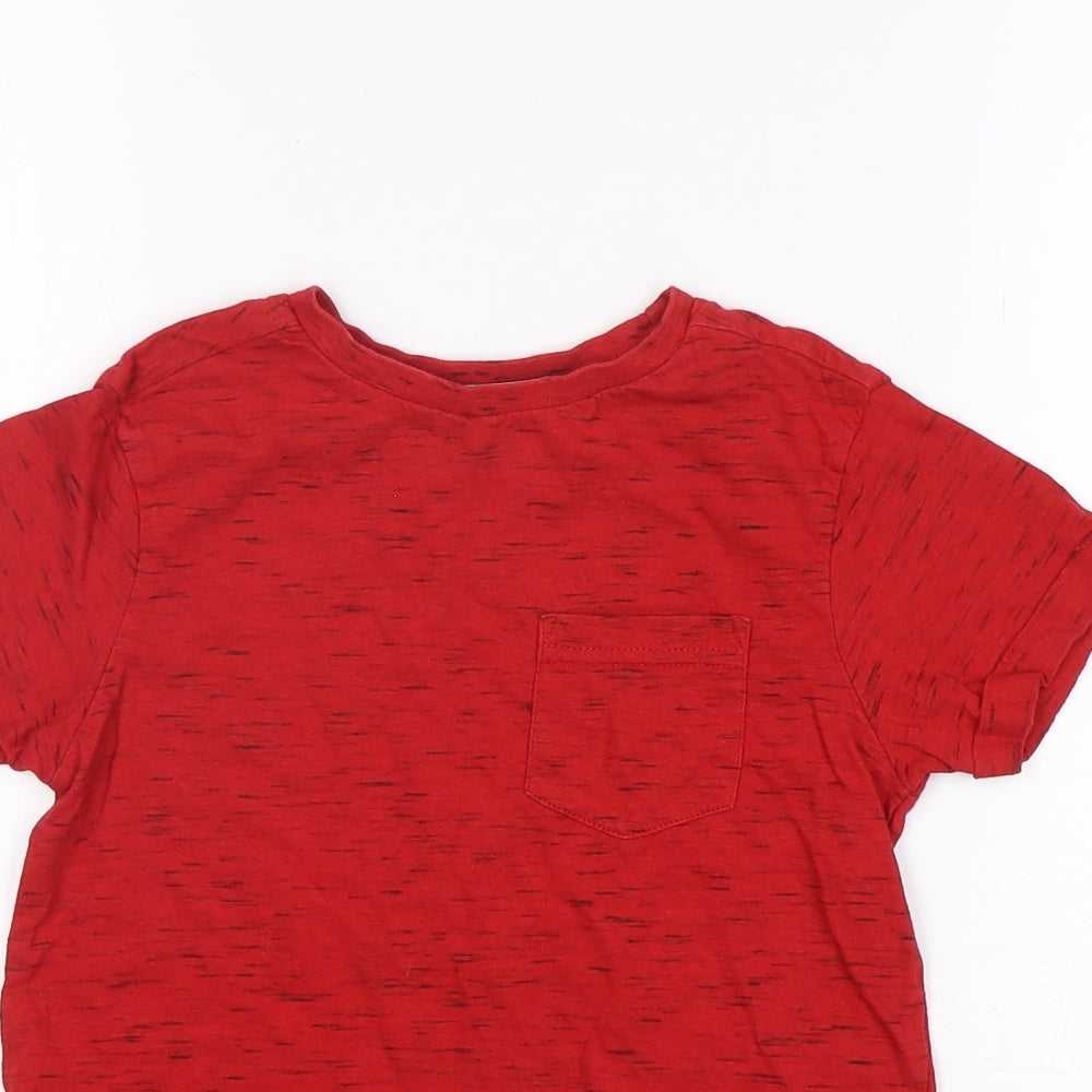 George Boys Red  Cotton Basic T-Shirt Size 6-7 Years Round Neck