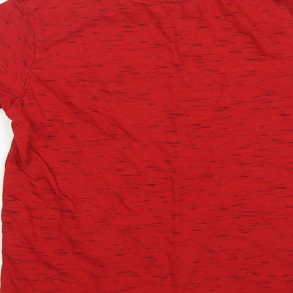 George Boys Red  Cotton Basic T-Shirt Size 6-7 Years Round Neck