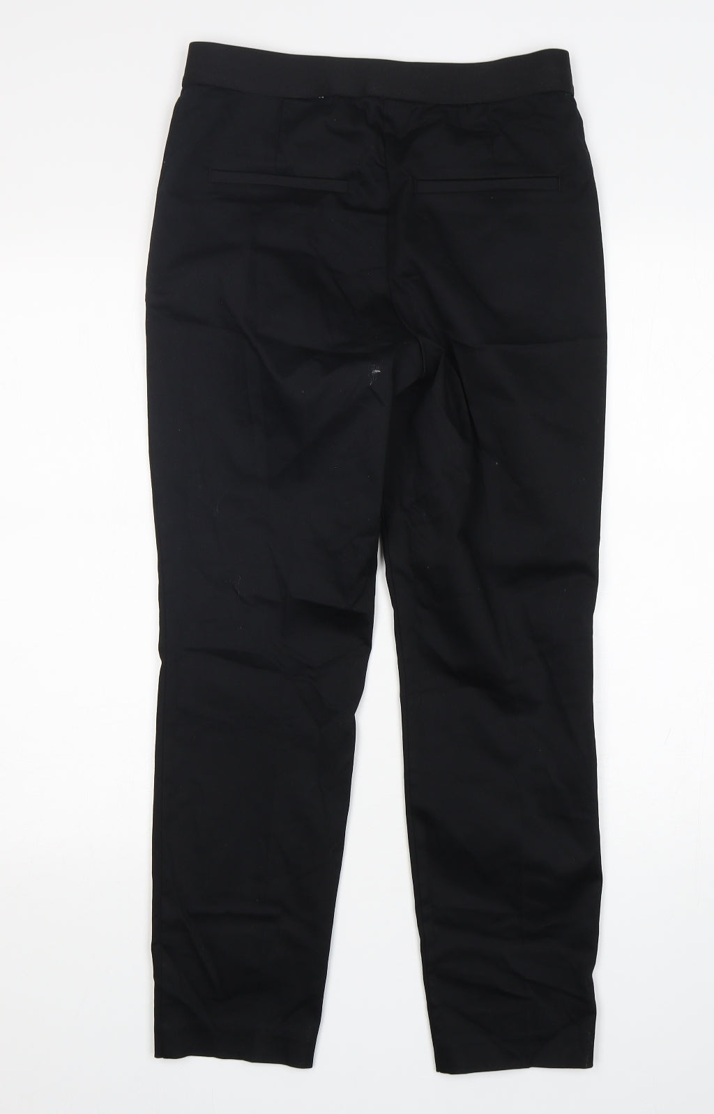 H&M Womens Black  Cotton Trousers  Size 12 L28 in Slim