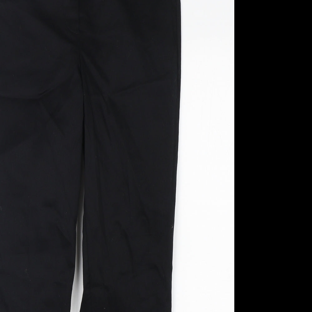 H&M Womens Black  Cotton Trousers  Size 12 L28 in Slim