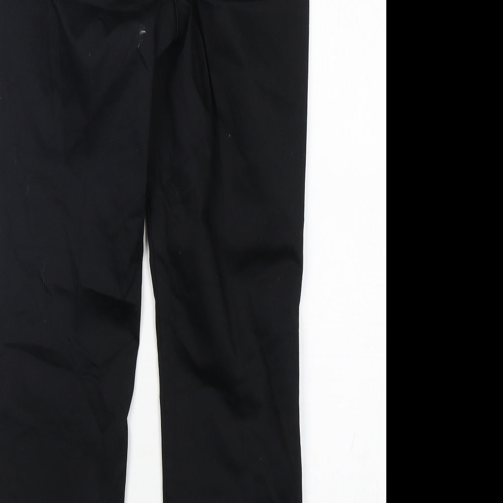 H&M Womens Black  Cotton Trousers  Size 12 L28 in Slim