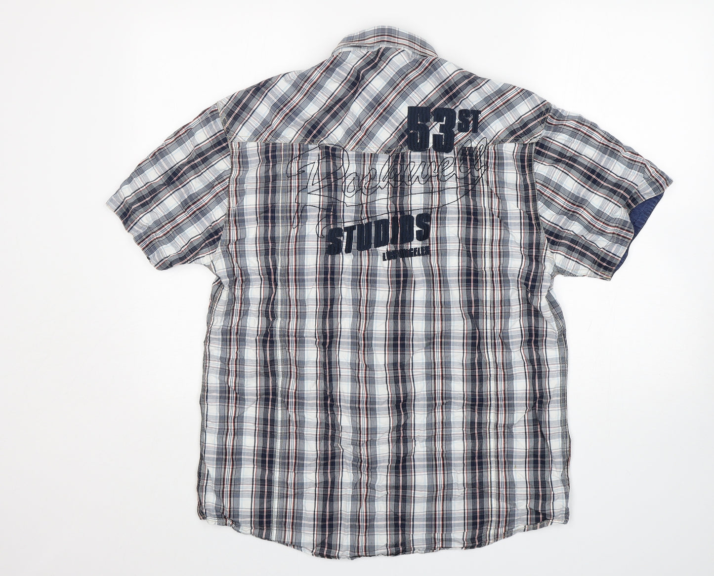 Jack & Jones  Mens Multicoloured Check Cotton  Button-Up Size 2XL Collared