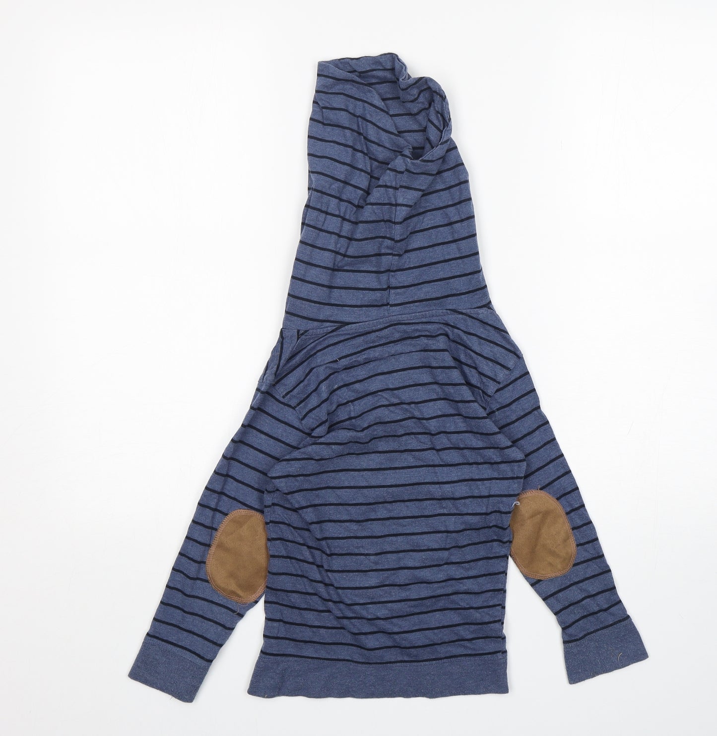 Primark Boys Blue Roll Neck Striped Cotton Pullover Jumper Size 6-7 Years
