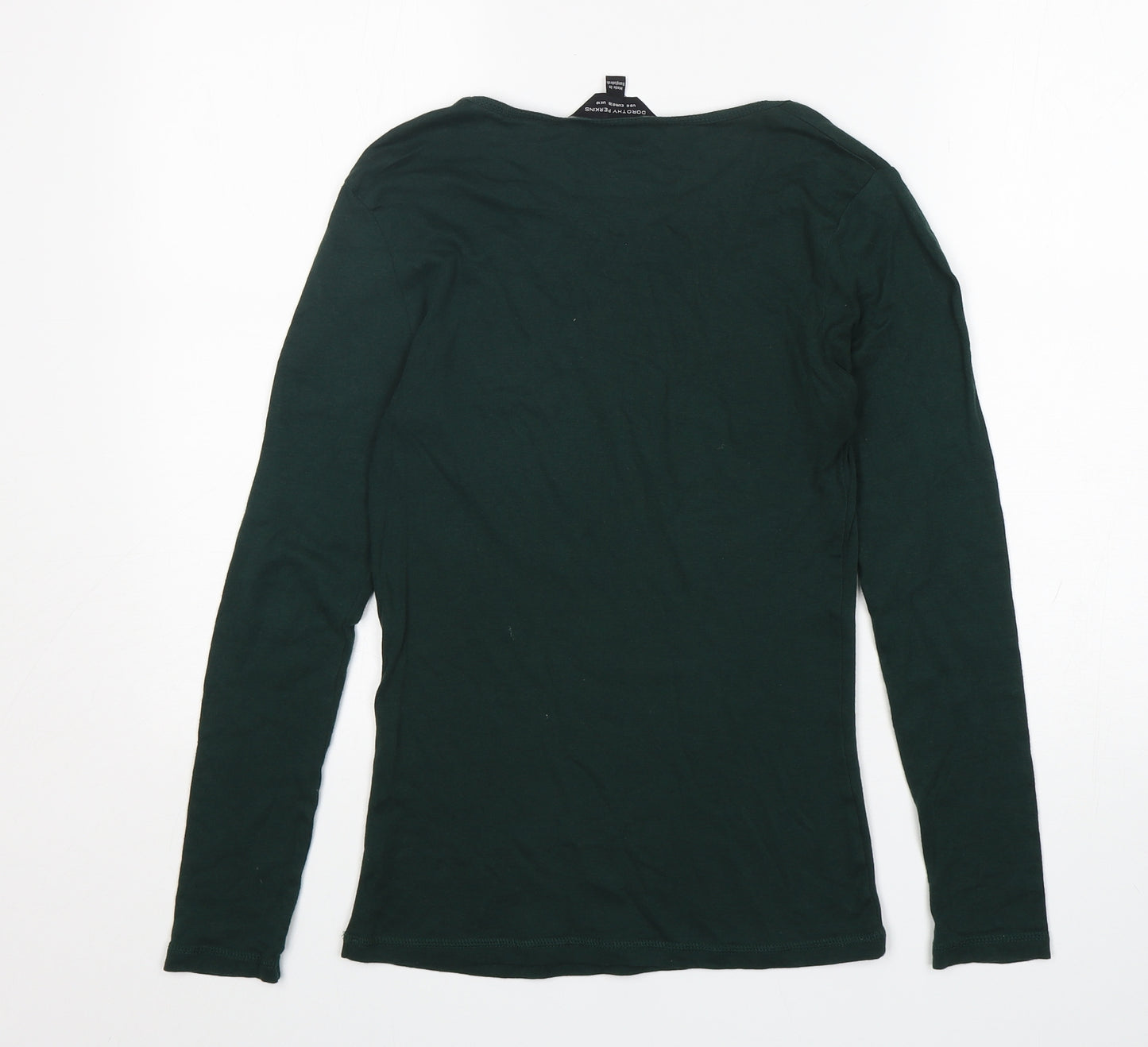 Dorothy Perkins Womens Green  Cotton Basic T-Shirt Size 10 Round Neck