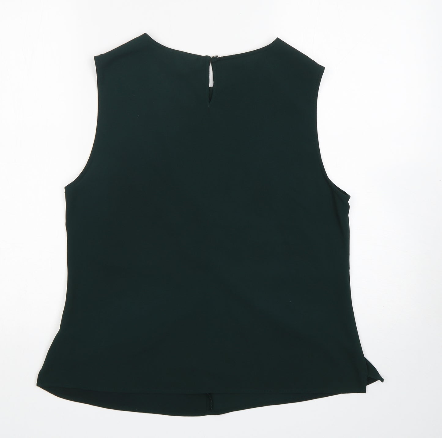 New Look Womens Green  Polyester Basic Blouse Size 14 Round Neck