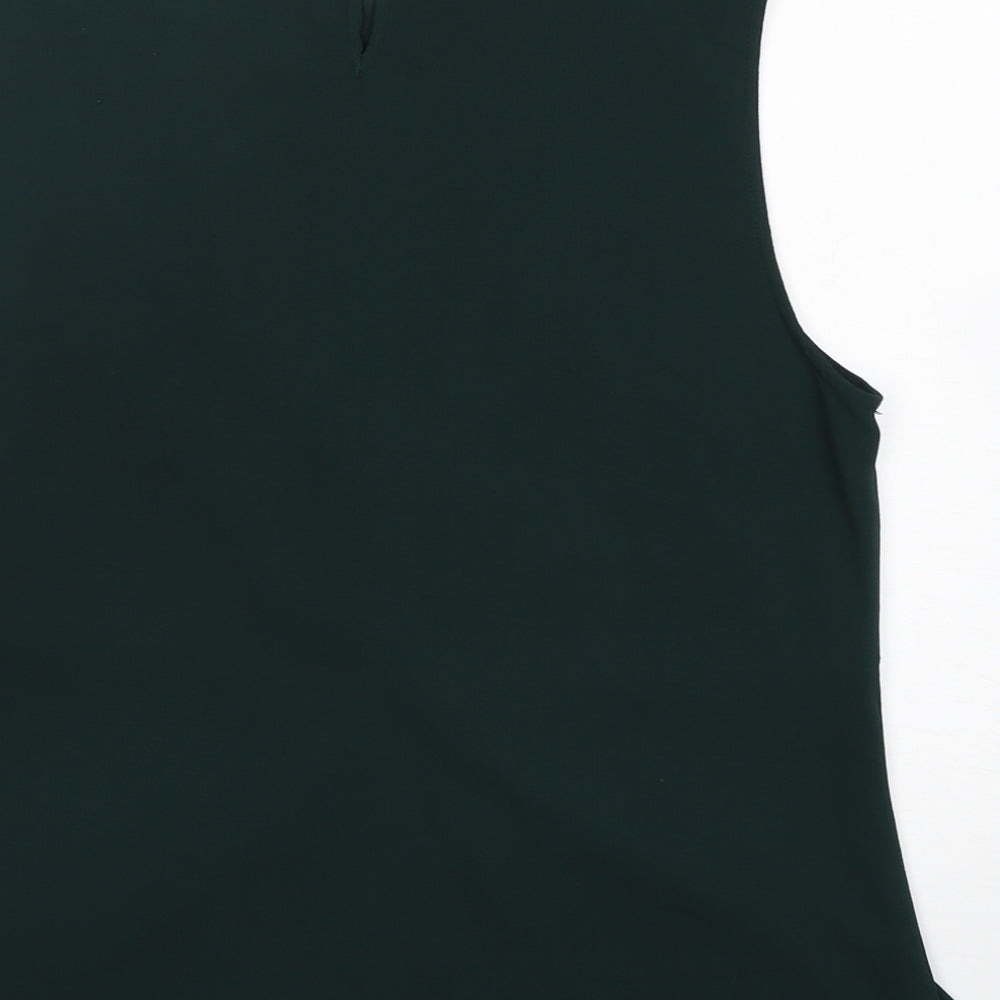 New Look Womens Green  Polyester Basic Blouse Size 14 Round Neck