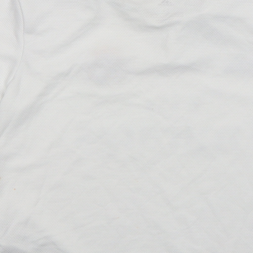 adidas Boys White  Polyester Basic T-Shirt Size 9-10 Years Round Neck  - Real Madrid