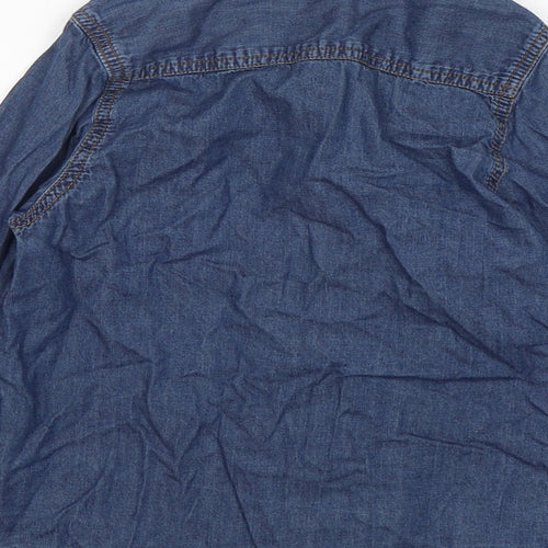 Rebel Girls Blue  Cotton Basic Button-Up Size 7-8 Years Collared