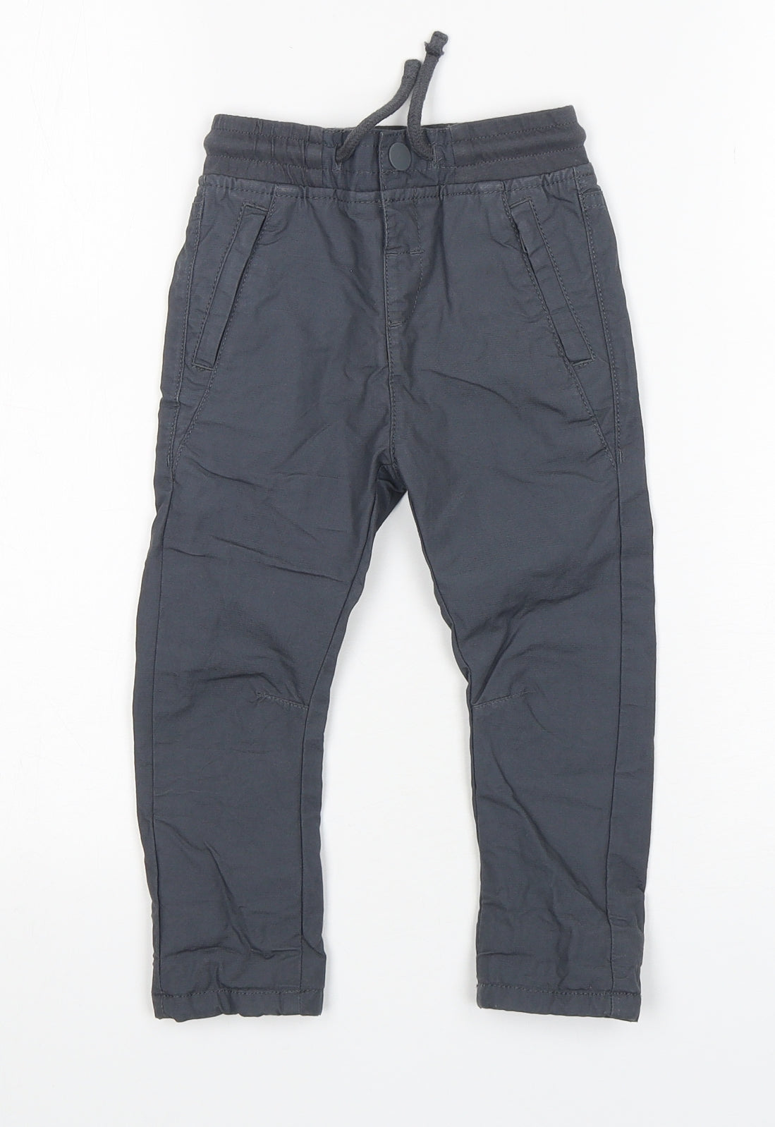 M&S Boys Grey  Cotton Rain Trousers Trousers Size 18-24 Months