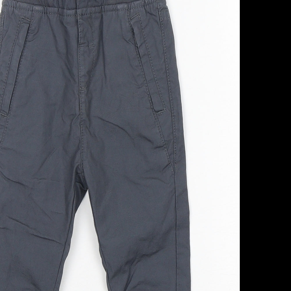 M&S Boys Grey  Cotton Rain Trousers Trousers Size 18-24 Months