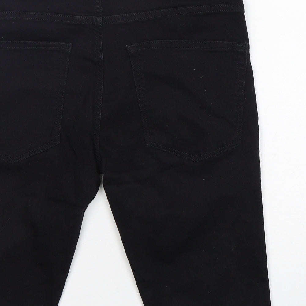 River Island  Mens Black  Cotton Bermuda Shorts Size 32 L12 in Regular