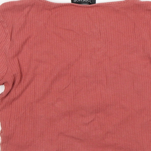 Topshop Girls Pink  Cotton Cropped T-Shirt Size 10 Years Scoop Neck