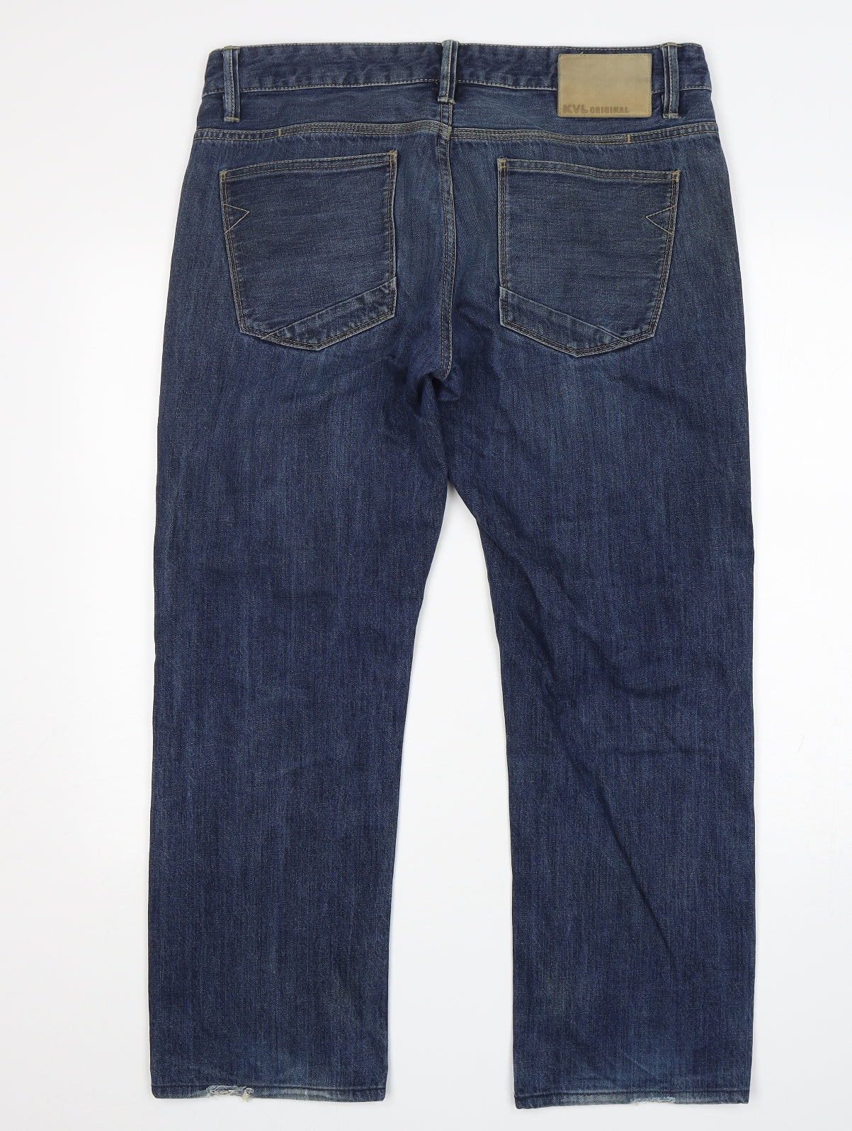 KVL Mens Blue   Straight Jeans Size 34 L29 in Regular