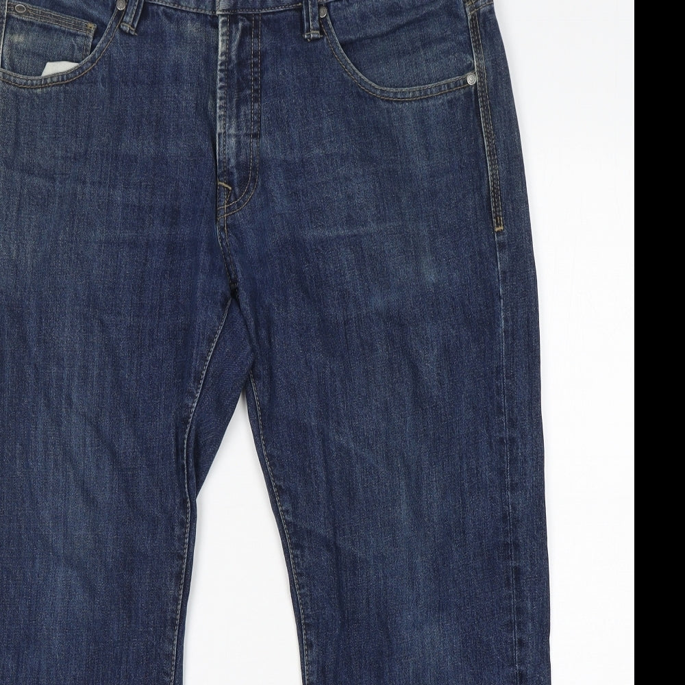 KVL Mens Blue   Straight Jeans Size 34 L29 in Regular