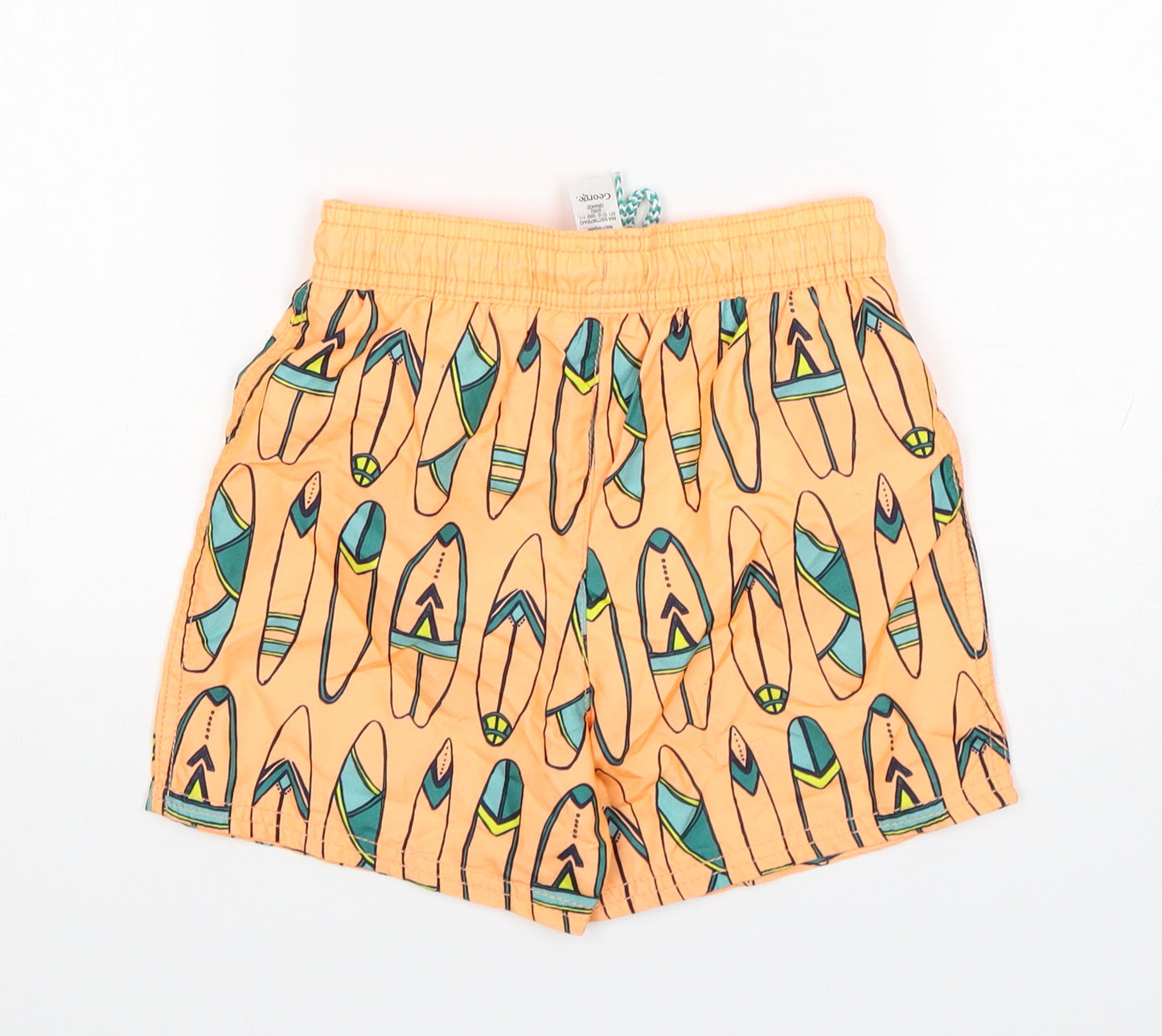 George Boys Orange  Polyester Sweat Shorts Size 5-6 Years  Regular  - Swim Shorts