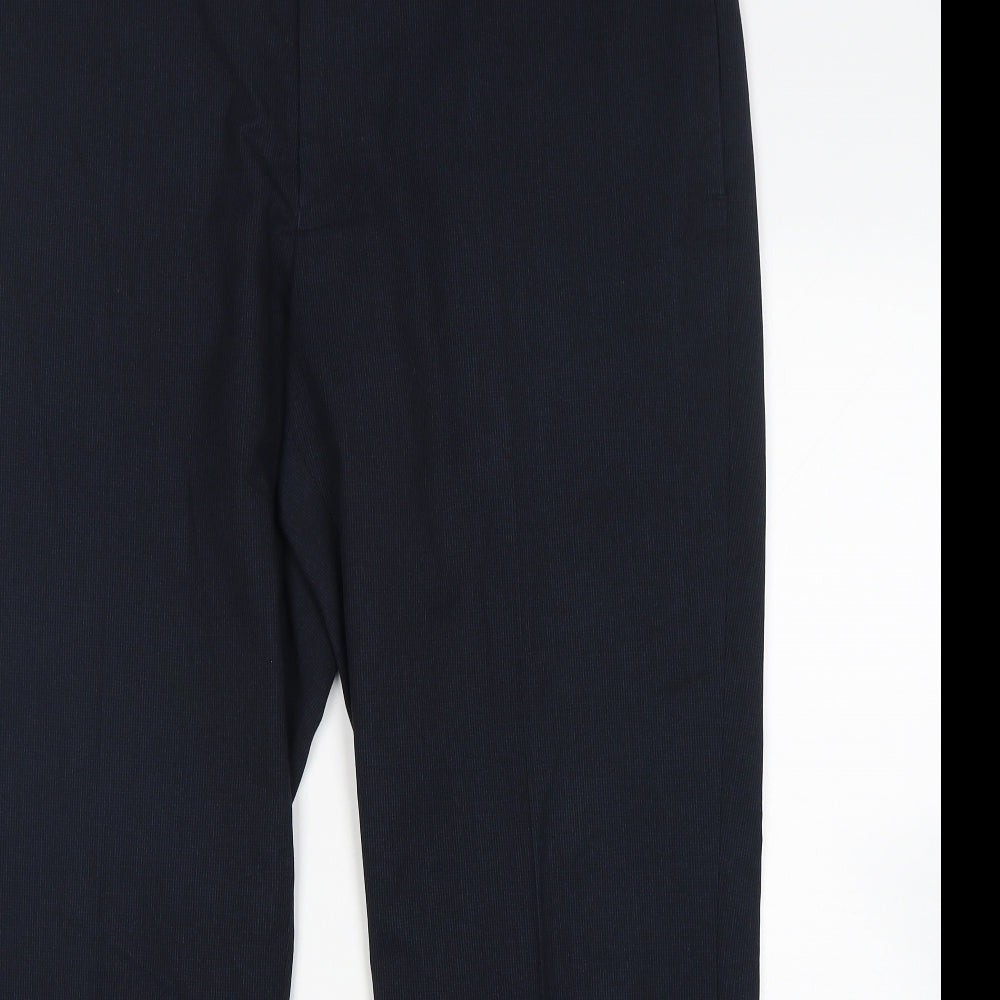 M&S Mens Blue  Polyester Trousers  Size 42 L31 in Regular