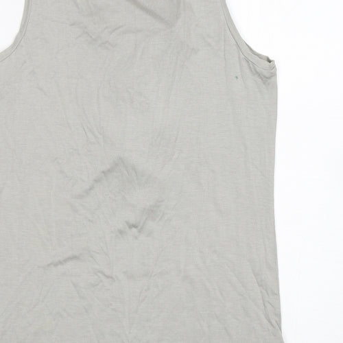 Ann Taylor  Womens Grey  Elastane Basic Tank Size M Round Neck