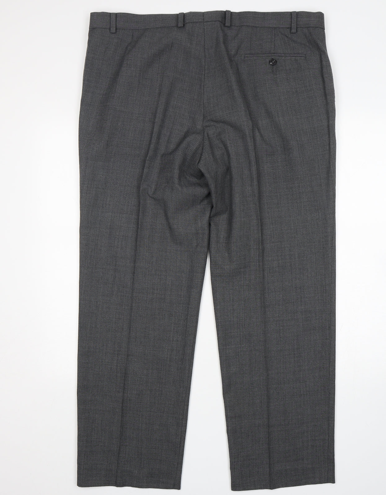 M&S Mens Grey  Wool Trousers  Size 40 L31 in Regular