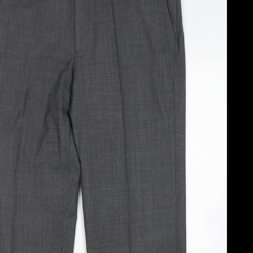M&S Mens Grey  Wool Trousers  Size 40 L31 in Regular