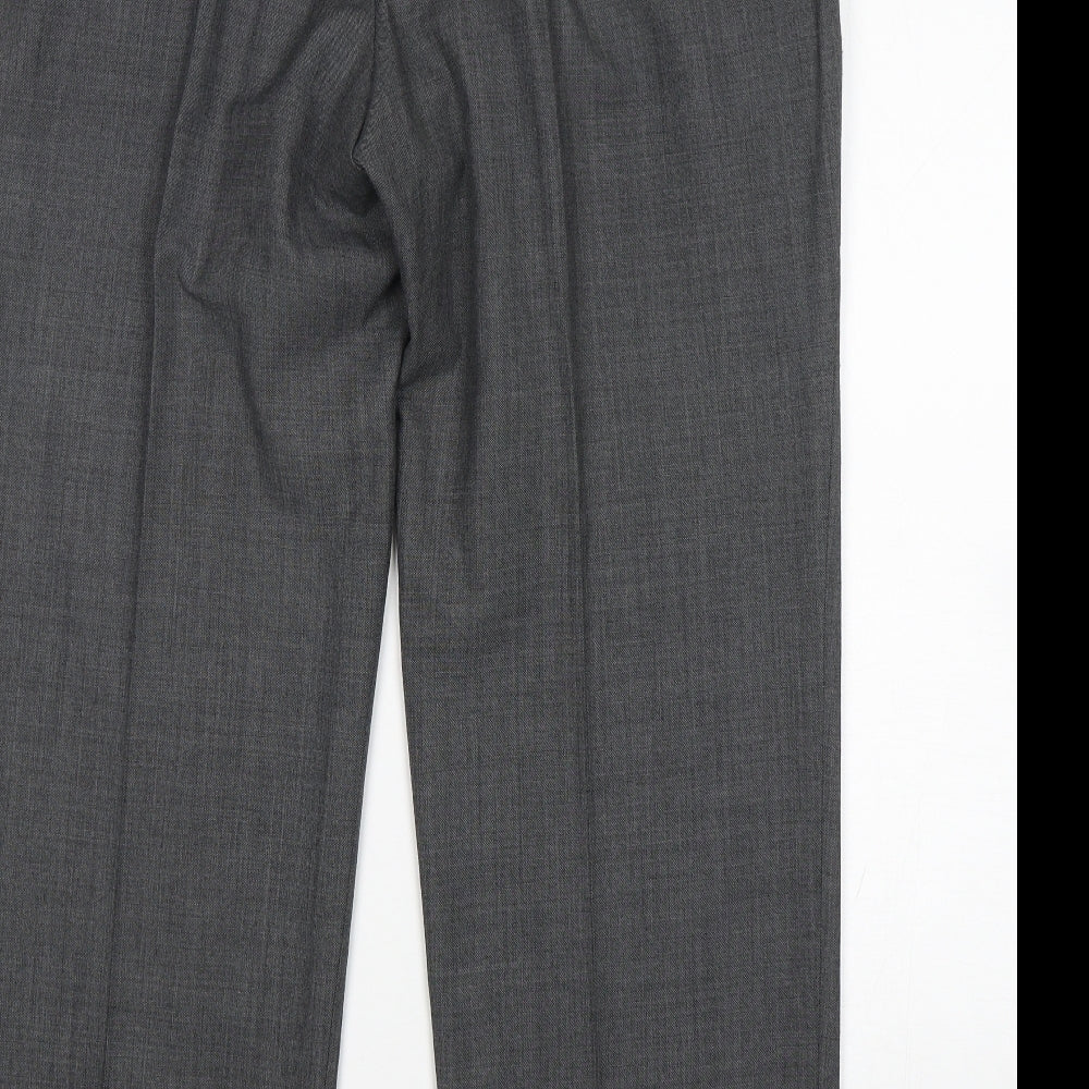 M&S Mens Grey  Wool Trousers  Size 40 L31 in Regular