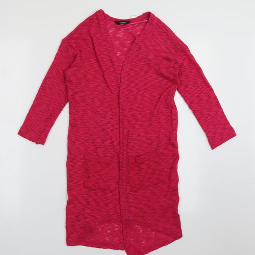 George Girls Pink V-Neck  Polyester Cardigan Jumper Size 6-7 Years