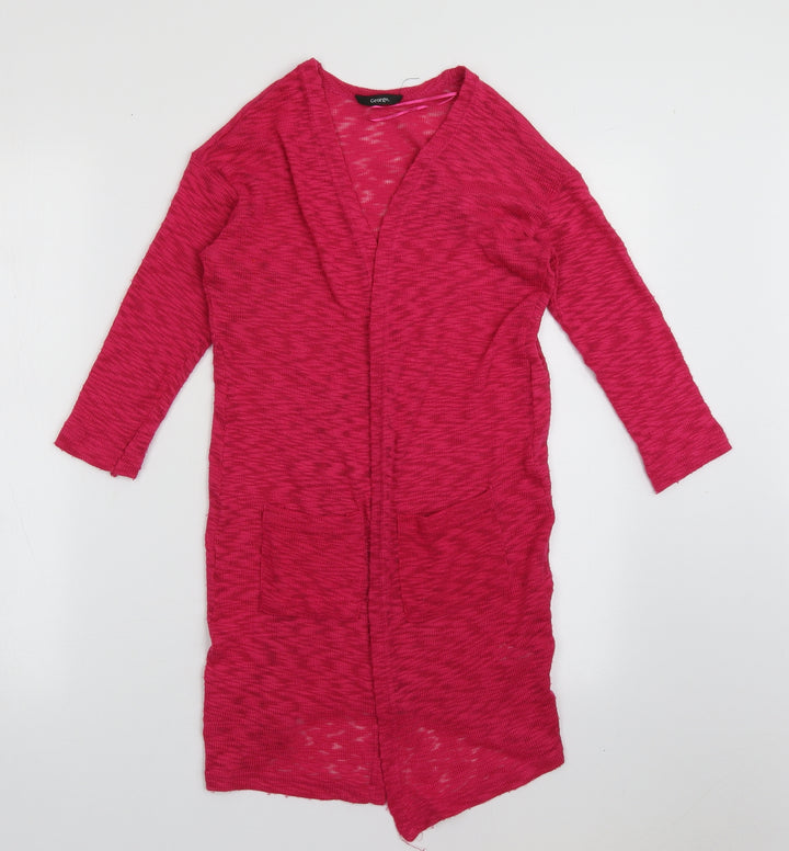 George Girls Pink V-Neck Polyester Cardigan Jumper Size 6-7 Years