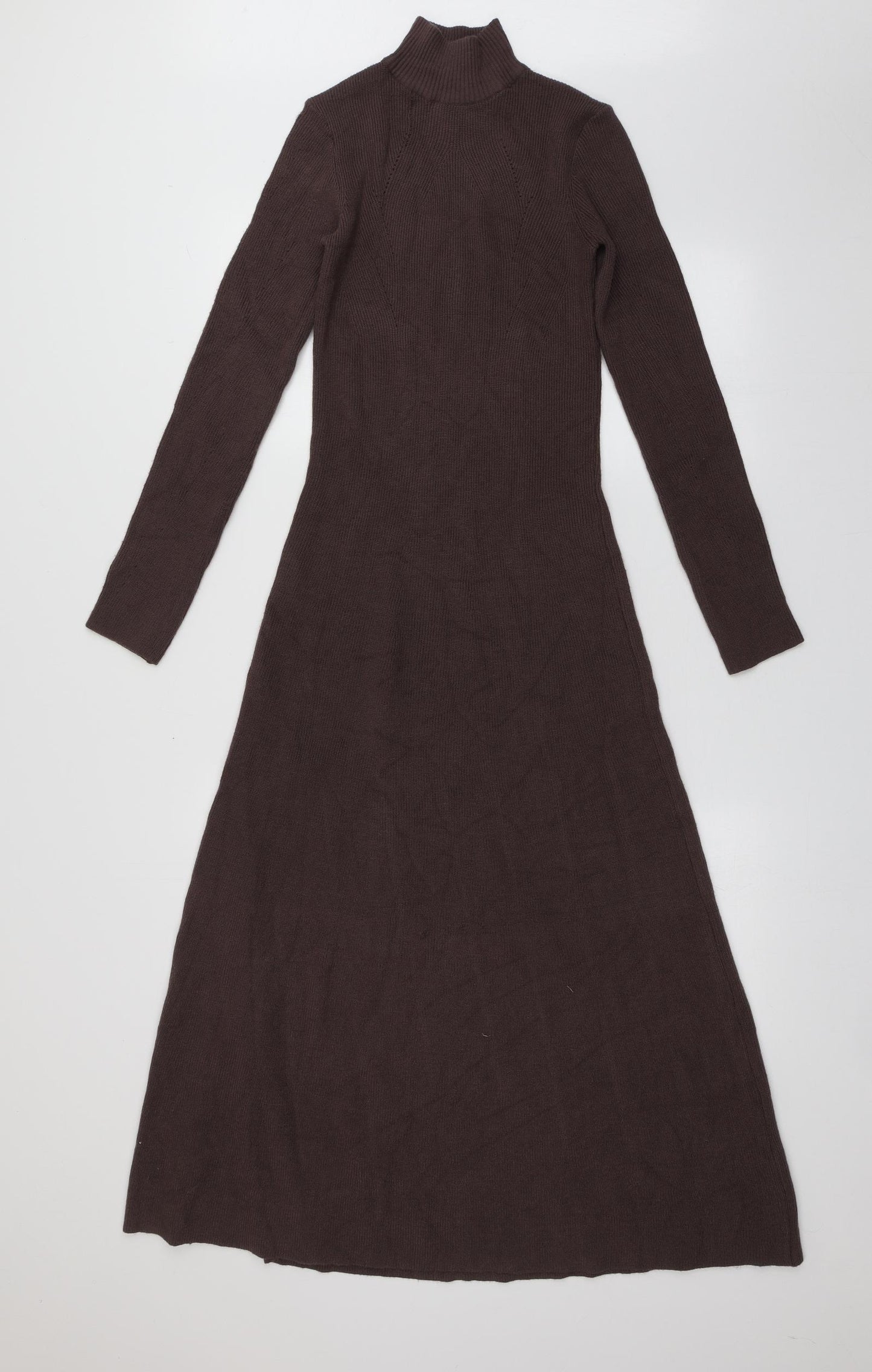 Zara Womens Brown  Viscose Jumper Dress  Size S  Halter Pullover