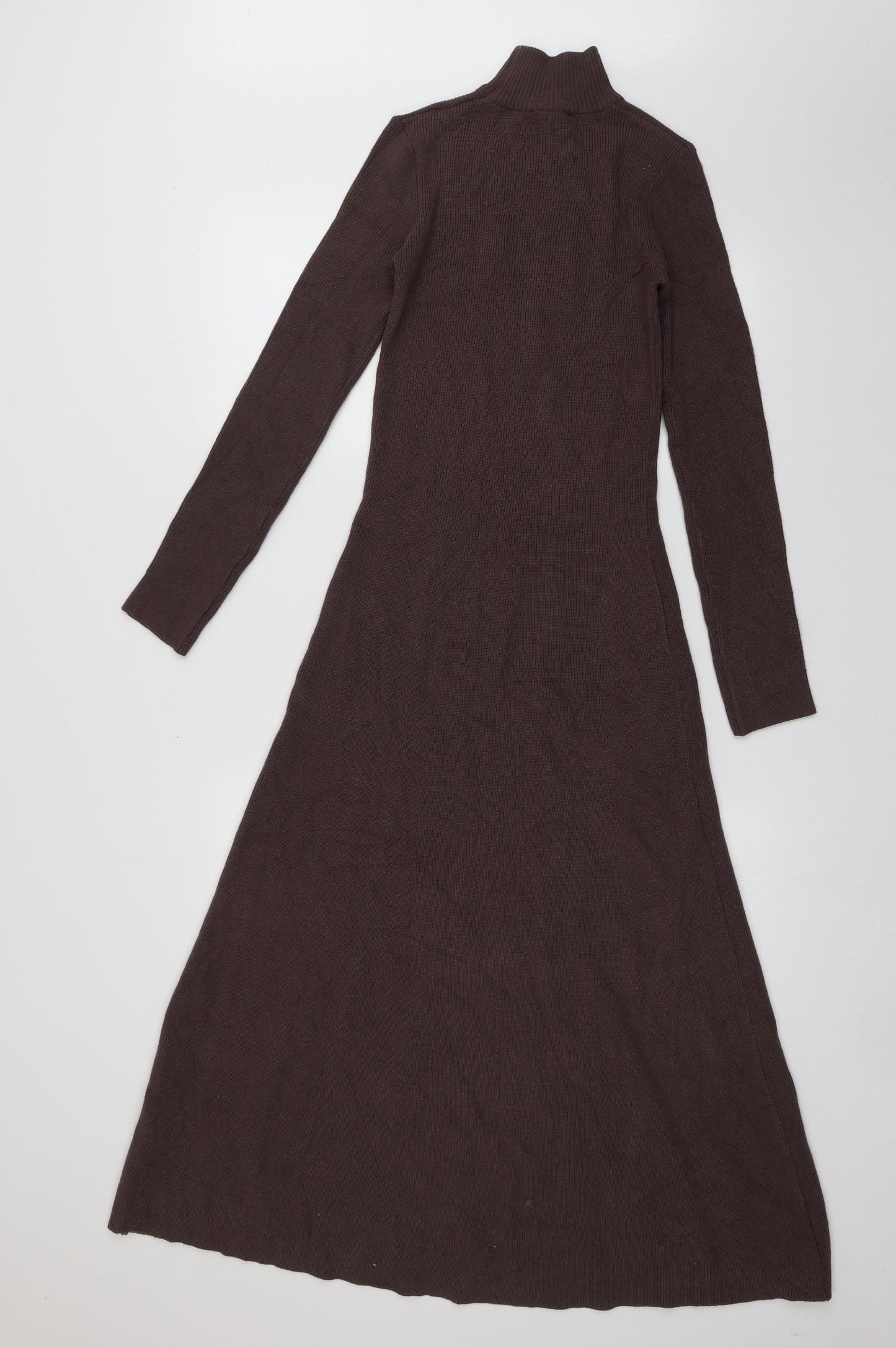Zara Womens Brown  Viscose Jumper Dress  Size S  Halter Pullover