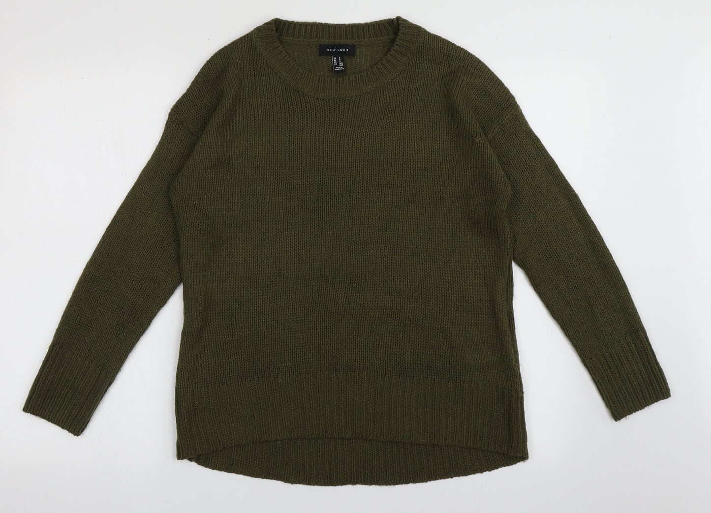 New Look Womens Green Crew Neck  Acrylic Pullover Jumper Size S