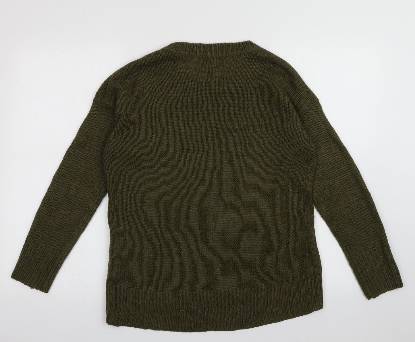 New Look Womens Green Crew Neck  Acrylic Pullover Jumper Size S