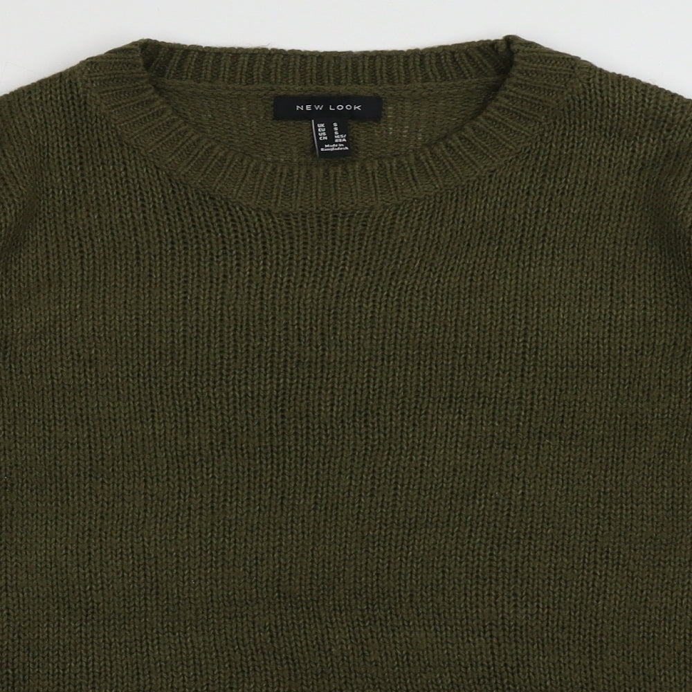 New Look Womens Green Crew Neck  Acrylic Pullover Jumper Size S