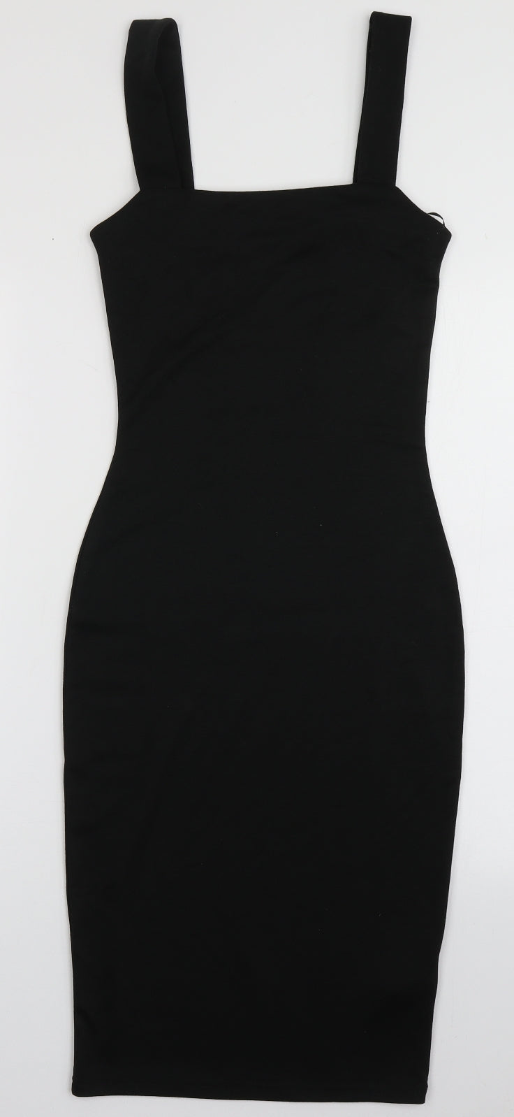 Primark Womens Black  Polyester Bodycon  Size 6  Square Neck Pullover