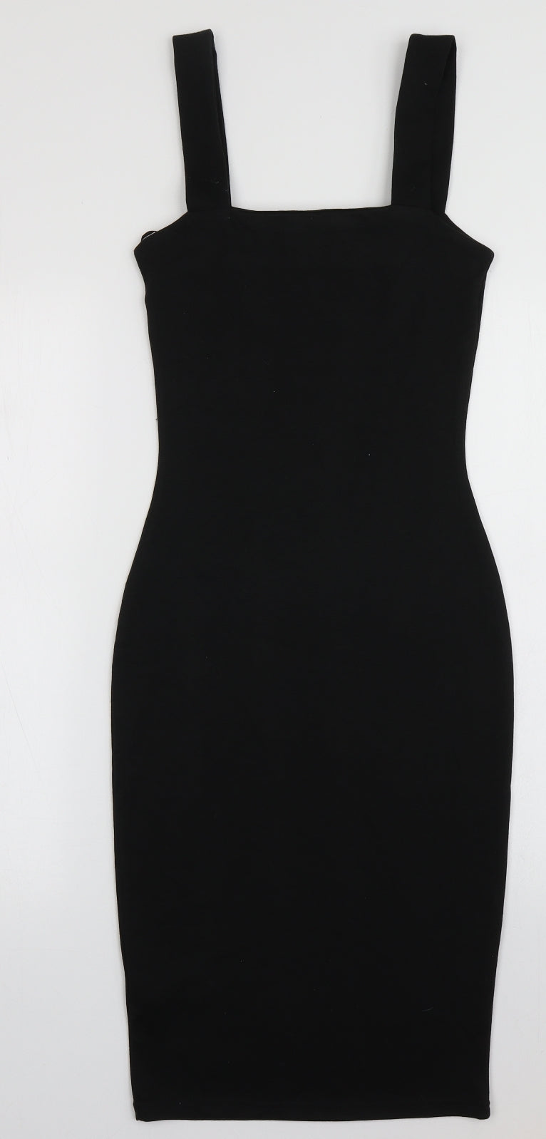 Primark Womens Black  Polyester Bodycon  Size 6  Square Neck Pullover
