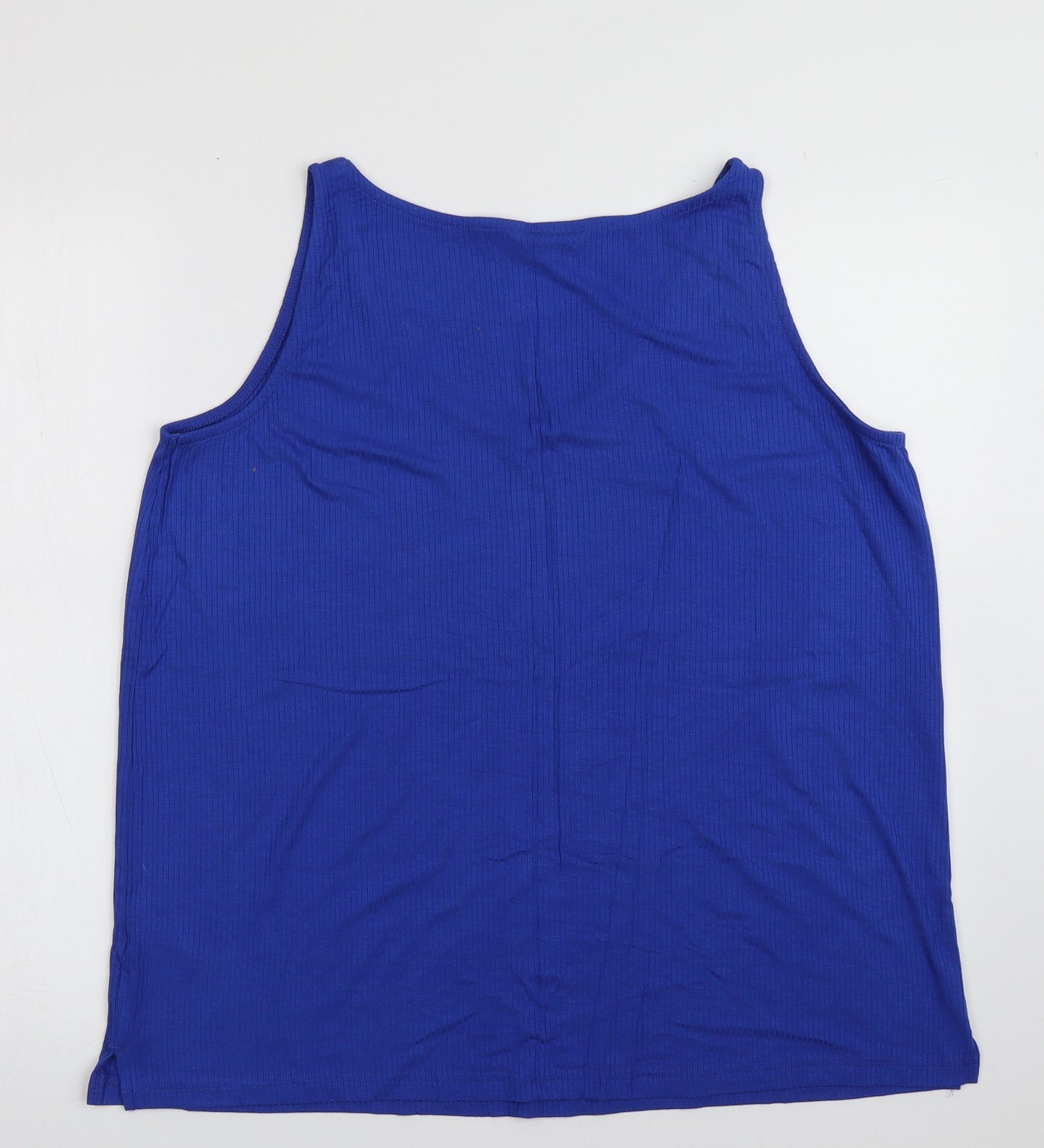 Nutmeg Womens Blue  Viscose Basic Tank Size S V-Neck