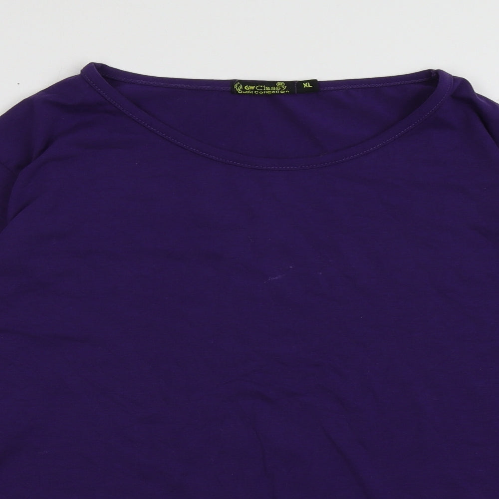 GW Classy Womens Purple  Polyester Pullover Sweatshirt Size XL  Pullover