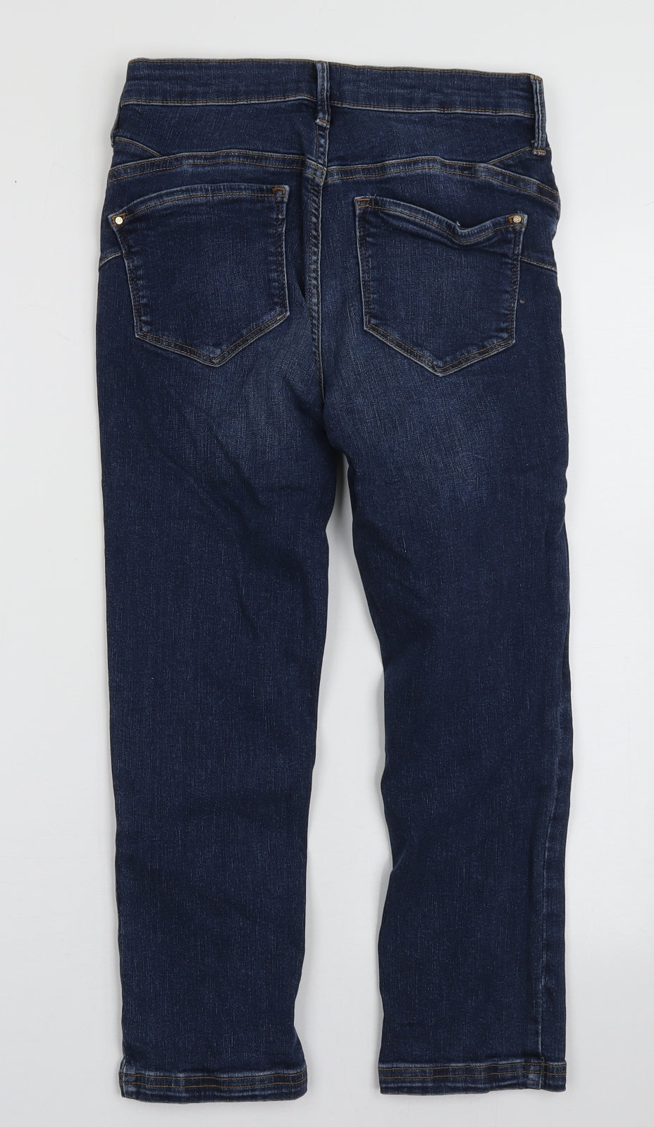 River Island Womens Blue  Cotton Cropped Jeans Size 10 L23 in Regular Button