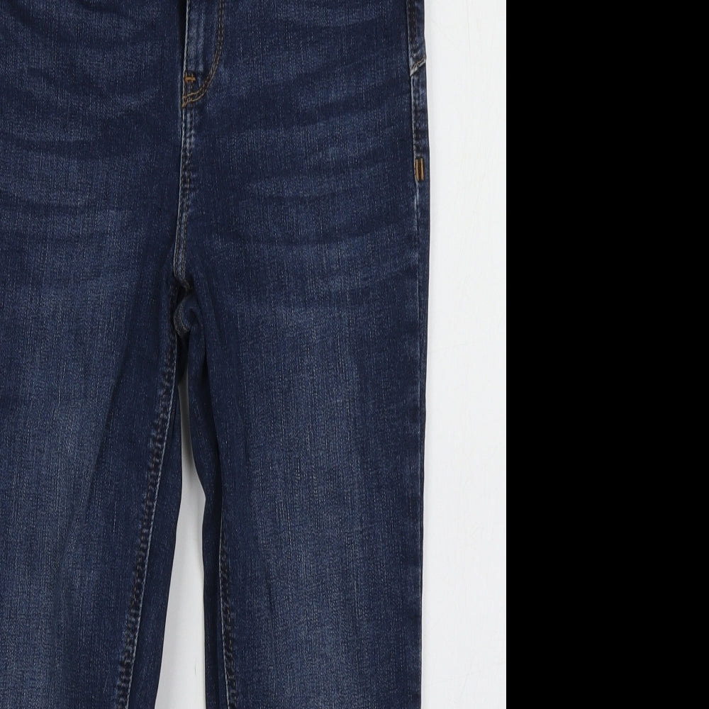 River Island Womens Blue  Cotton Cropped Jeans Size 10 L23 in Regular Button